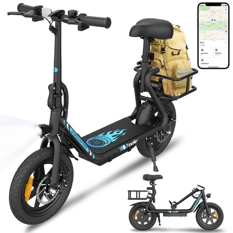 Gyrocopters Zeno Electric Scooter - Black