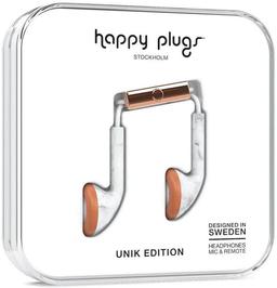 Happy Plugs UNIK Edition In-Ear Earphones - White Marble Rose