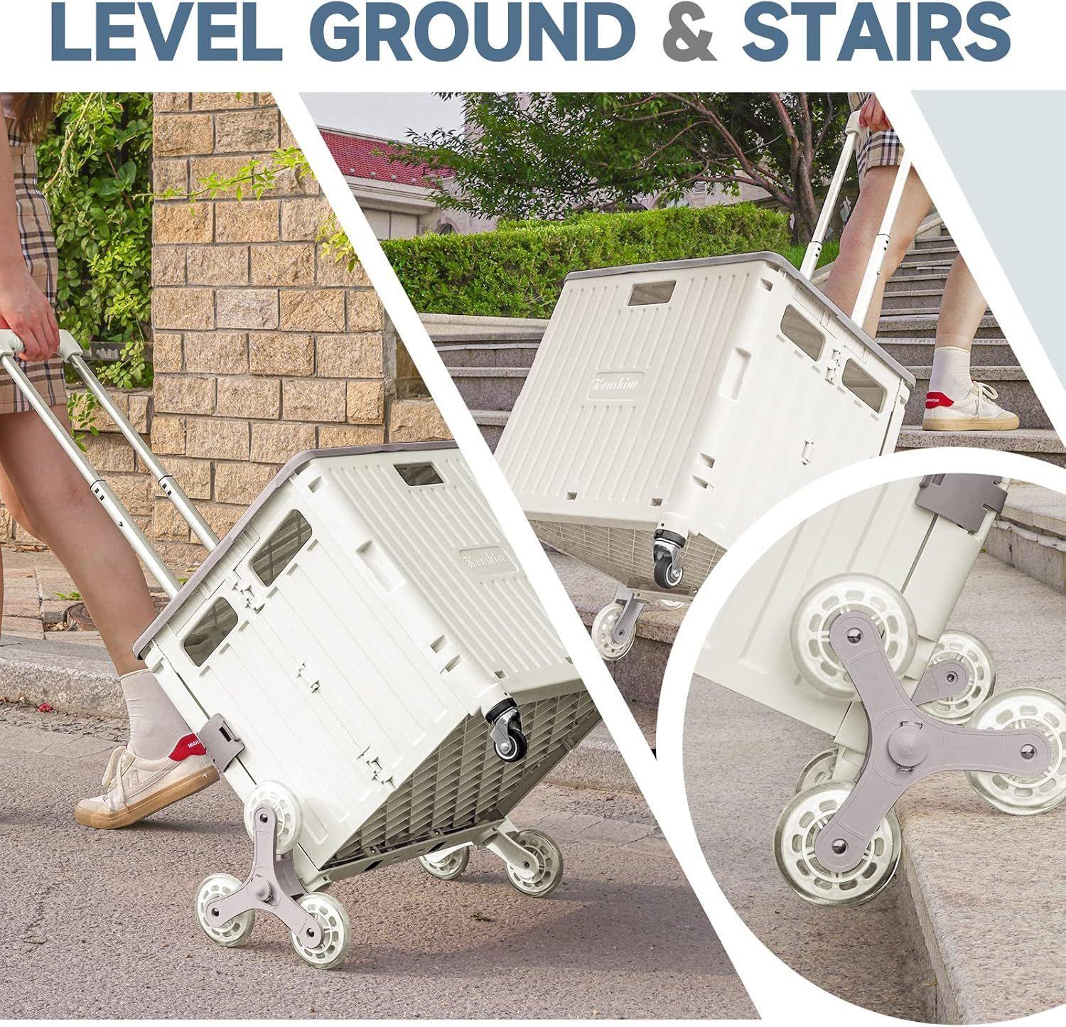 Honshine Foldable Cart with Stair Climbing Wheels