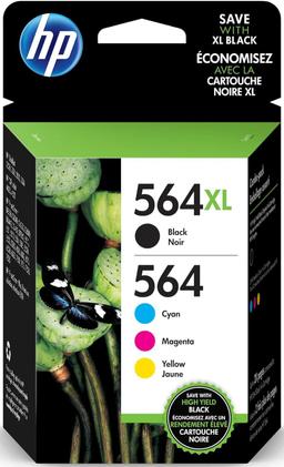 HP 564XL / 564 Original Ink Cartridge (4-Pack) - Black/Cyan/Magenta/Yellow