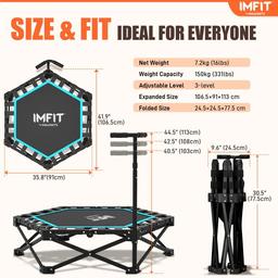 IMFIT Foldable Fitness Trampoline - Black