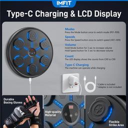 IMFIT Music Boxing Machine with Gloves - Black