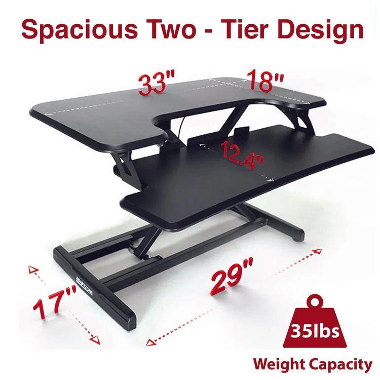 IMGadgets Adjustable Sit-Stand Desk Riser 33" - Black