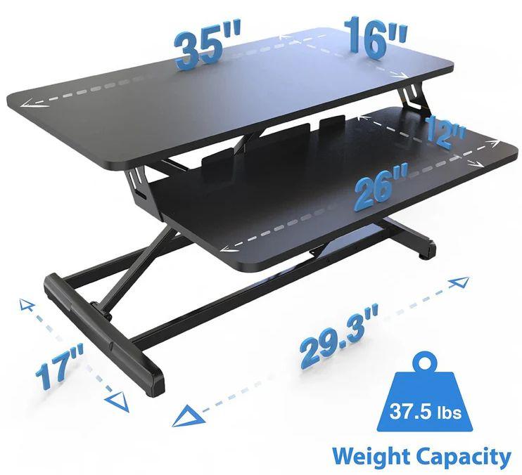 IMGadgets Adjustable Sit-Stand Desk Riser 35" - Black
