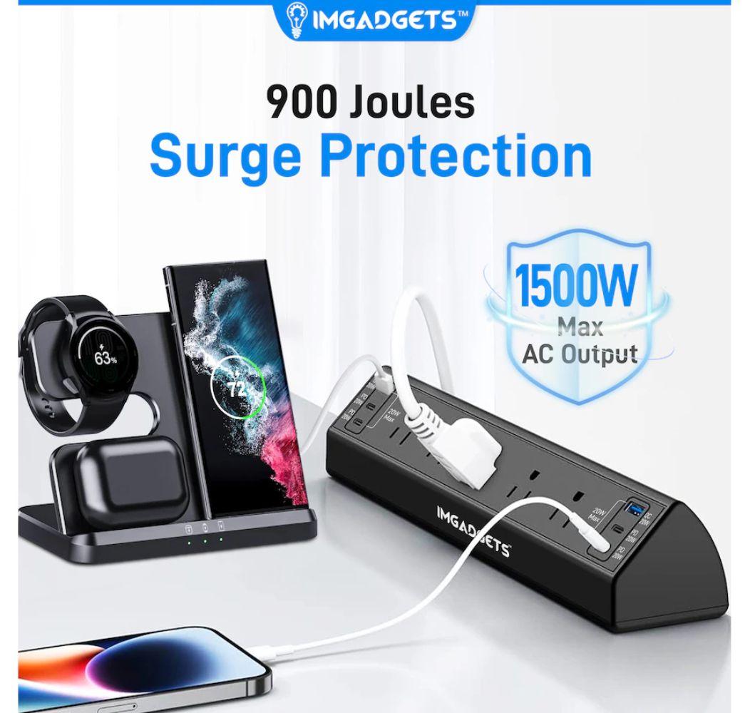 IMGadgets Desk Clamp Power Strip - Black