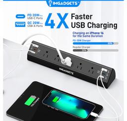 IMGadgets Desk Clamp Power Strip - Black