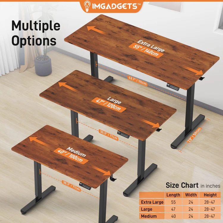 IMGadgets Standing Electric Adjustable Desk 40" x 24" - Brown