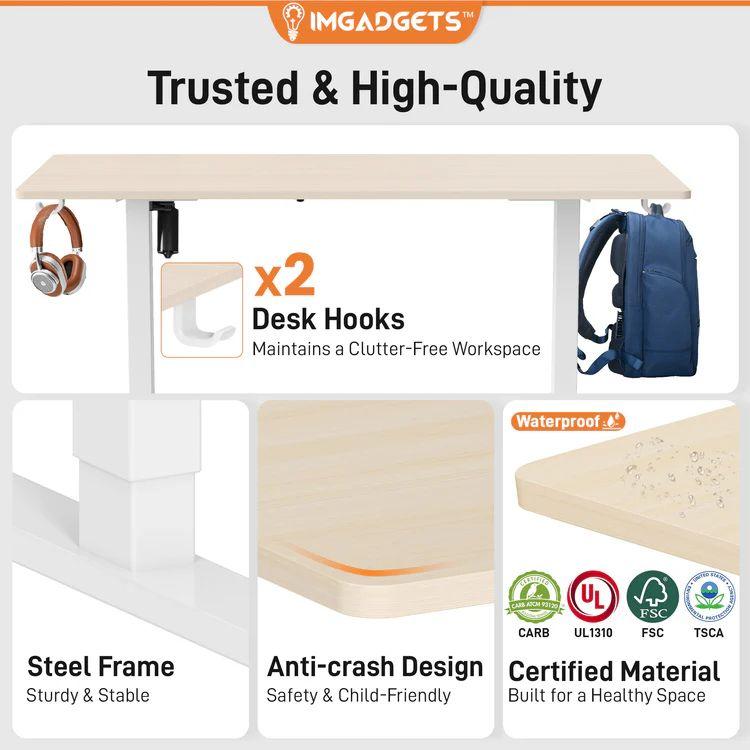 IMGadgets Standing Electric Adjustable Desk 40" x 24" - Walnut