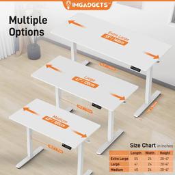 IMGadgets Standing Electric Adjustable Desk 40" x 24" - White