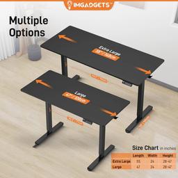 IMGadgets Standing Electric Adjustable Desk 47" x 24" - Black