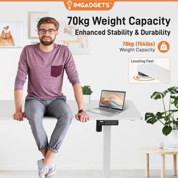 IMGadgets Standing Electric Adjustable Desk 47" x 24" - White