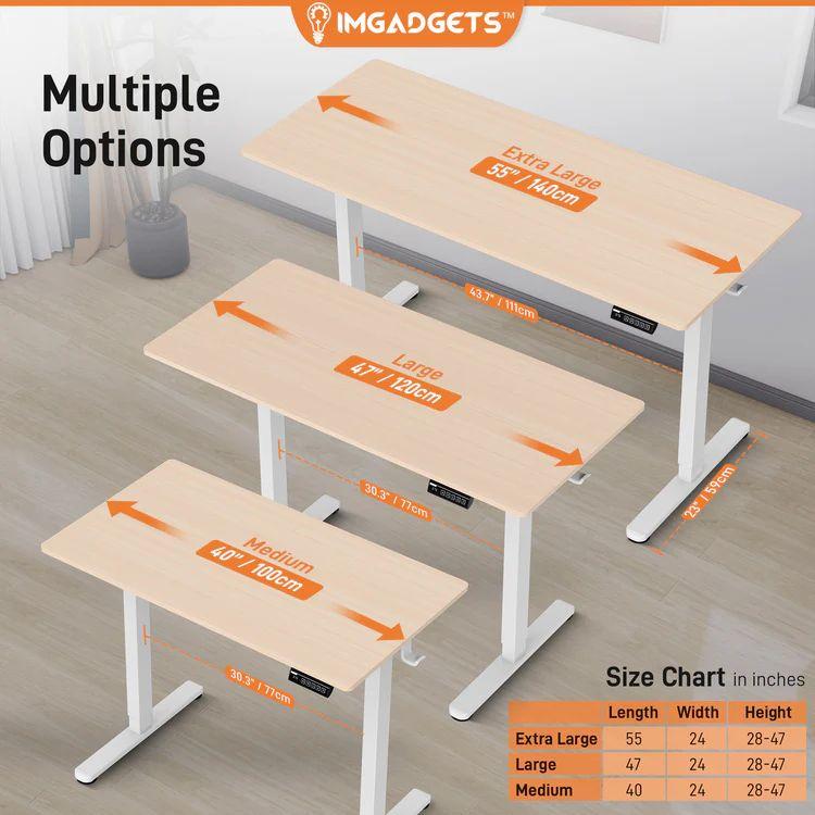 IMGadgets Standing Electric Adjustable Desk 55" x 24" - Walnut