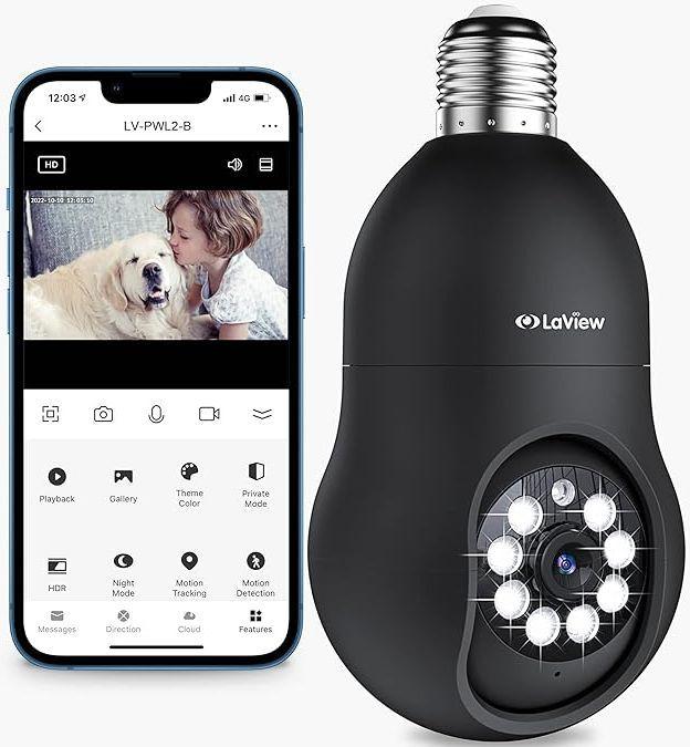 LaView Wireless Bulb Security Camera 360° LV-PWL2
