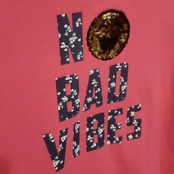 Member's Mark Girls Sweater No Bad Vibes 6/6x