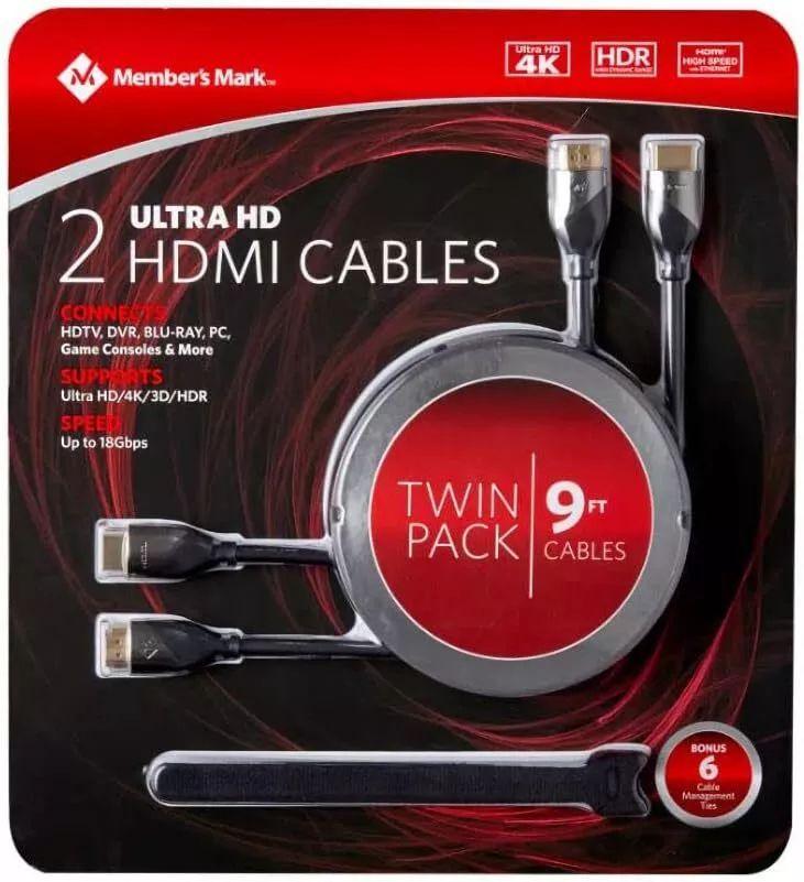 Member's Mark Premium 2 Ultra HD HDMI Cables 9ft