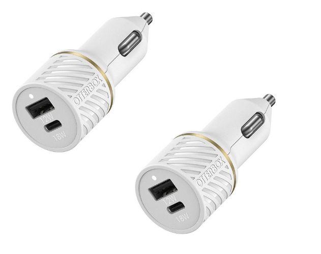 OtterBox USB-A 12W to USB-C 18W Car Charger (Two Pack)
