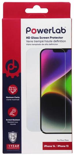 PowerLab HD Glass Screen Protector for iPhone 14/13