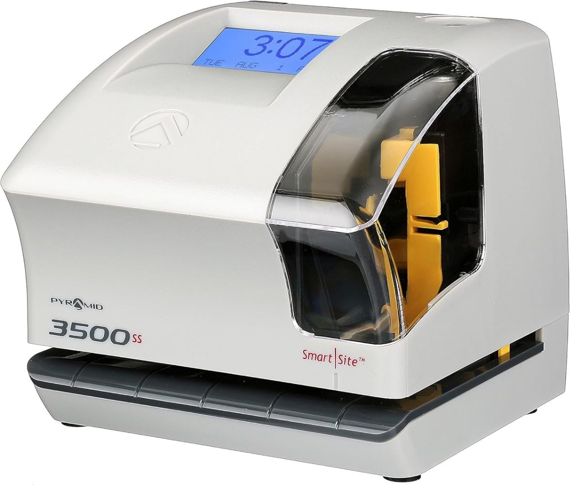 Pyramid 3500ss SmartSite Time Clock & Document Stamp - Gray
