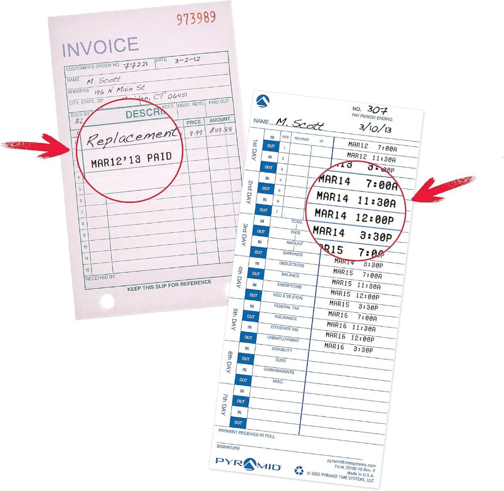 Pyramid 3500ss SmartSite Time Clock & Document Stamp - Gray