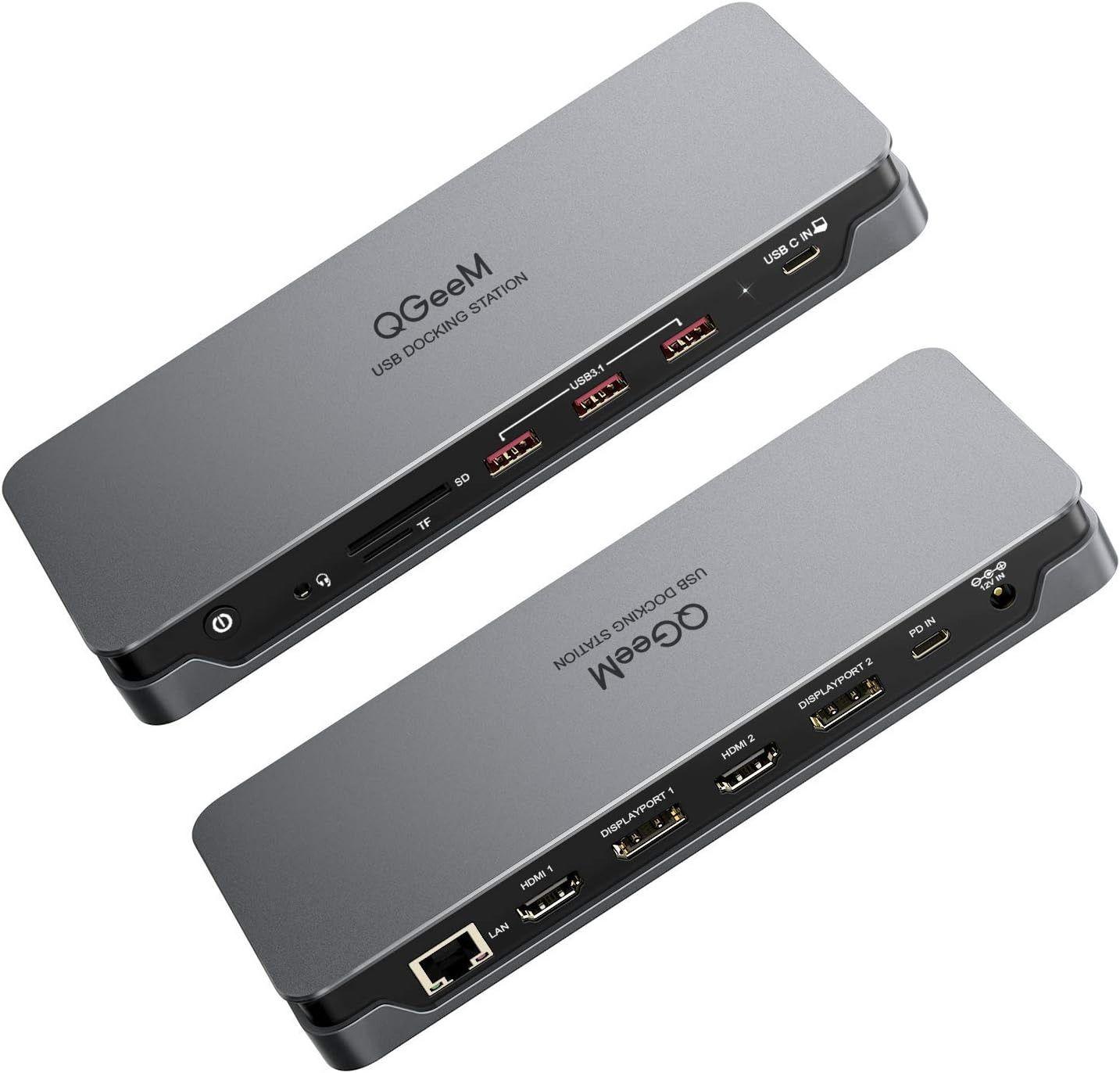 QGeeM D6908 USB C Laptop Docking Station