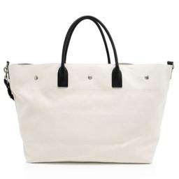 Saint Laurent Canvas Calfskin Rive Gauche Maxi Tote