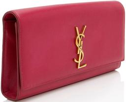 Saint Laurent Grain de Poudre Monogram Kate Clutch