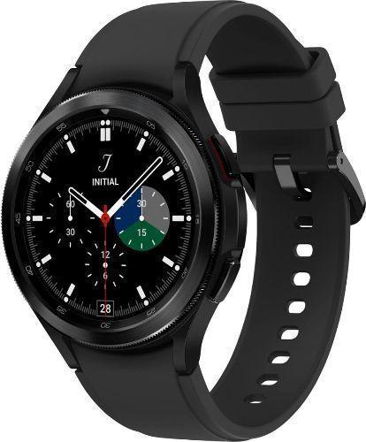 Samsung Galaxy Watch4 (Bluetooth) - 16GB - 44mm - Black Classic (Stainless Steel) Case with Black Fluoroelastomer Ridge Sports Band