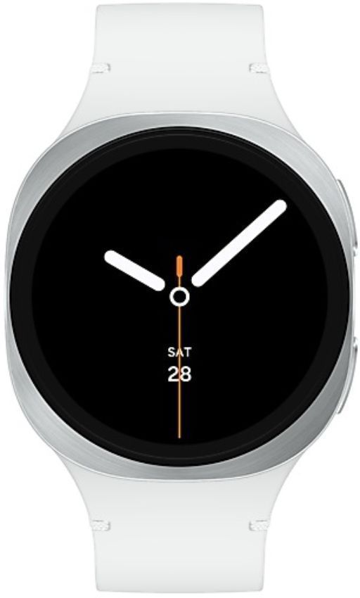 Galaxy Watch8 (Bluetooth + LTE) - 32GB - 40mm - Silver Aluminum Case with White Silicone Sport Band - Small/Medium Size