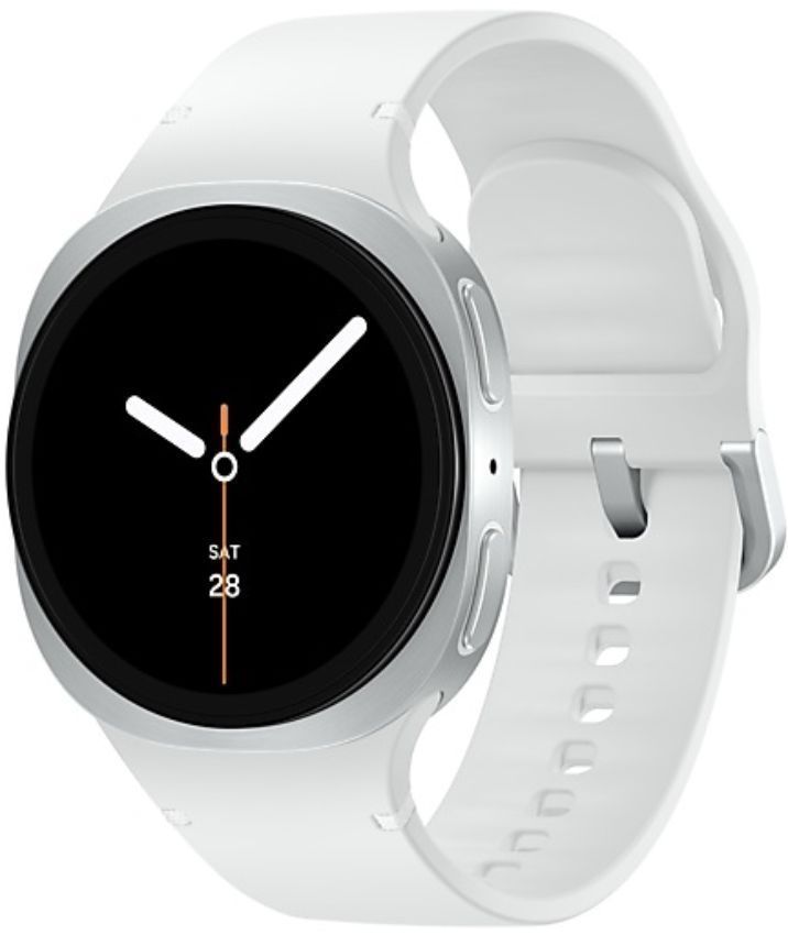 Galaxy Watch8 (Bluetooth + LTE) - 32GB - 40mm - Silver Aluminum Case with White Silicone Sport Band - Small/Medium Size