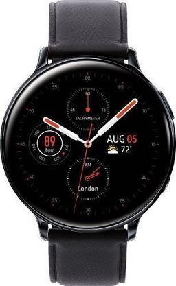 Samsung Galaxy Watch Active2 (Bluetooth) - 4GB - 40mm - Black Stainless Steel Case with Black Fluoroelastomer Leather Strap