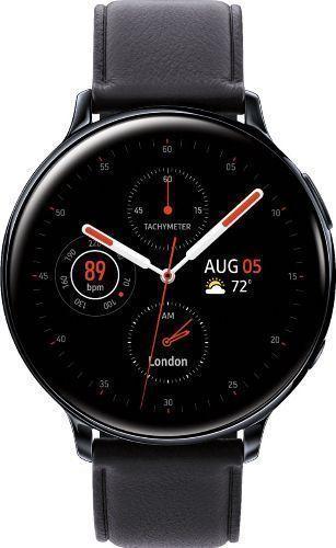 Samsung Galaxy Watch Active2 (Bluetooth) - 4GB - 40mm - Black Stainless Steel Case with Black Fluoroelastomer Leather Strap