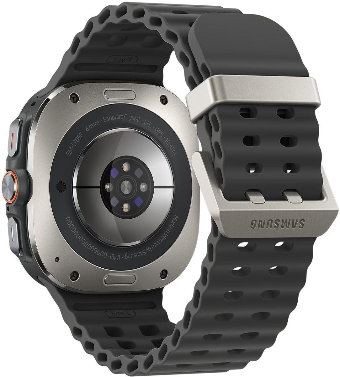 Galaxy Watch Ultra - 32GB - 47mm - Titanium Silver Titanium Case with Dark Grey Silicone Marine Band