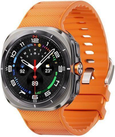 Galaxy Watch Ultra (2024) (Bluetooth) - 32GB - 47mm - Titanium Silver Titanium Case with Orange Silicone Marine Band