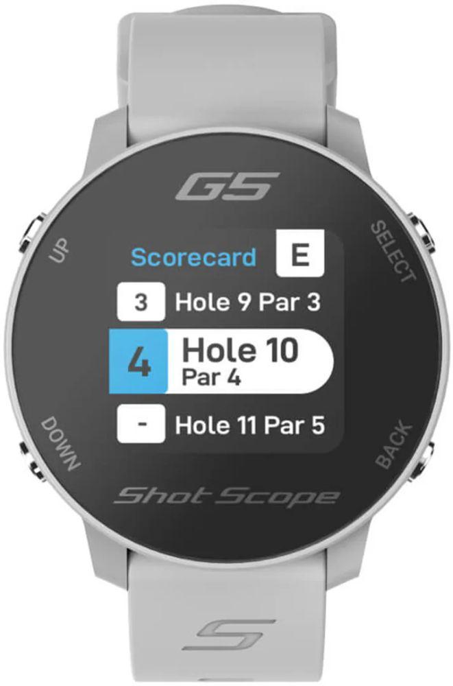 Shot Scope G5 GPS Golf Watch - 45mm - Gray ABS Plastic Case with Gray Silicone Silicone Band