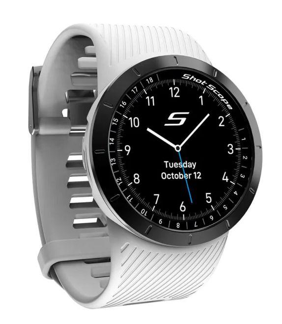 Shot Scope X5 GPS Golf Watch - 30.4mm - White ABS Plastic Case with White Silicone Silicone Band