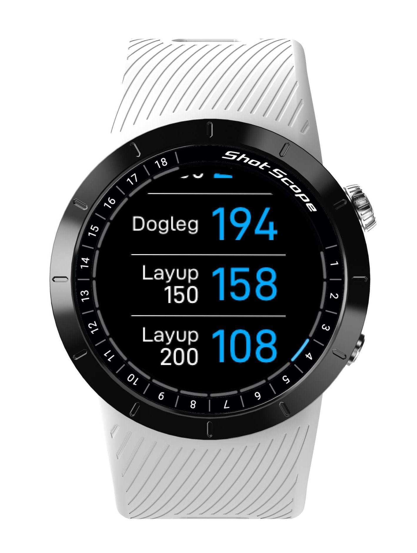 Shot Scope X5 GPS Golf Watch - 30.4mm - White ABS Plastic Case with White Silicone Silicone Band