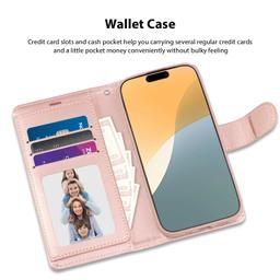 Tough On Flip Wallet Leather Phone Case for iPhone 16