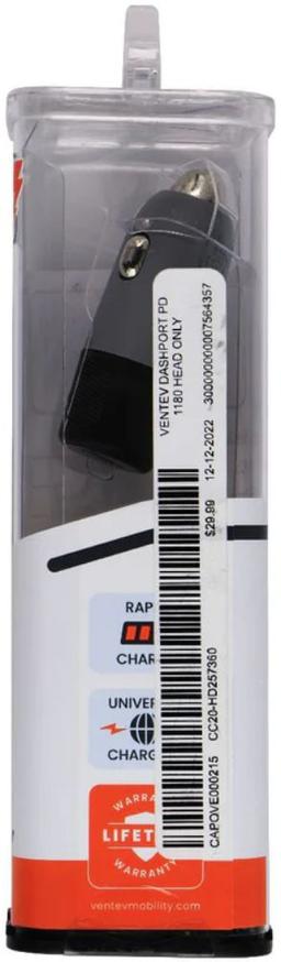 Ventev 20W DashPort R1240 USB C Car Charger
