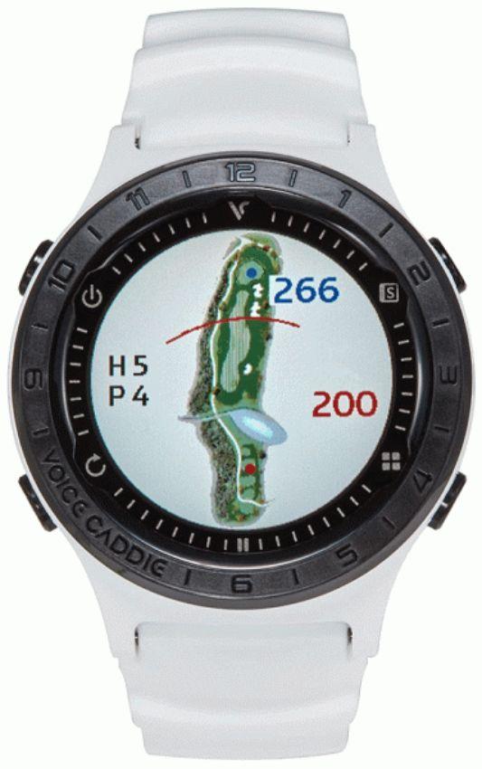 Voice Caddie A2 Golf GPS Watch - 33mm - White Plastic Case with White Silicone Silicone Band