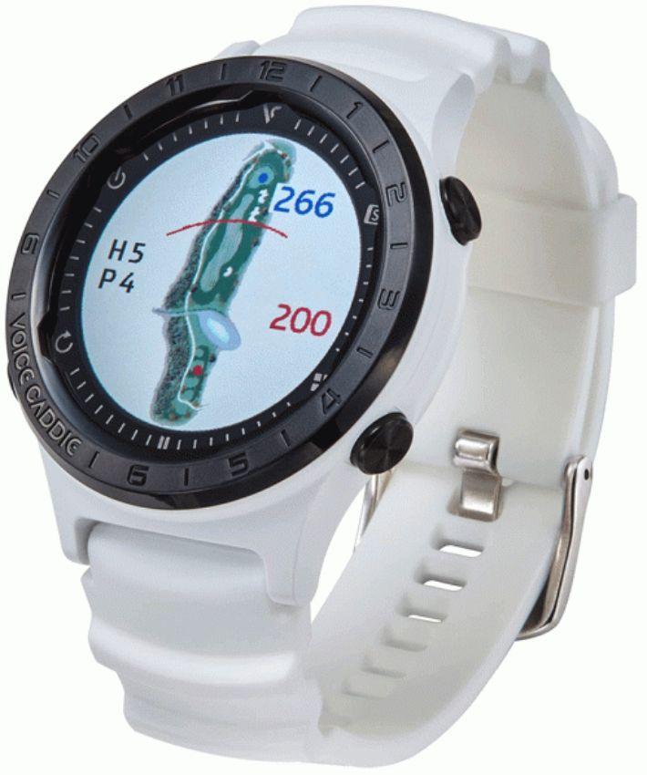 Voice Caddie A2 Golf GPS Watch - 33mm - White Plastic Case with White Silicone Silicone Band