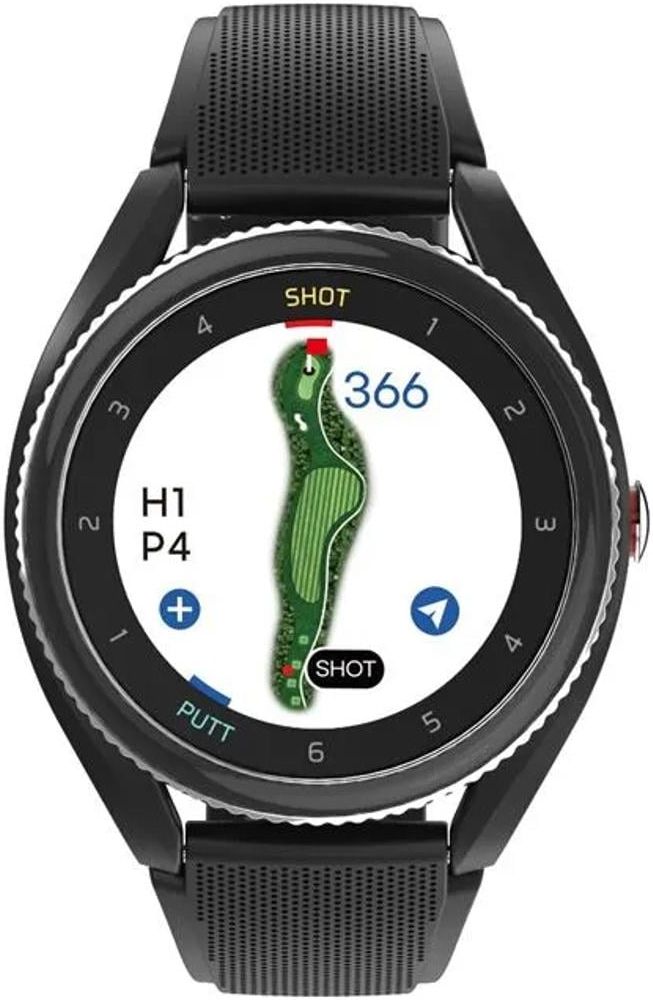 Voice Caddie T9 Golf GPS Watch - 30.4mm - Black Plastic Case with Black Silicone Silicone Band