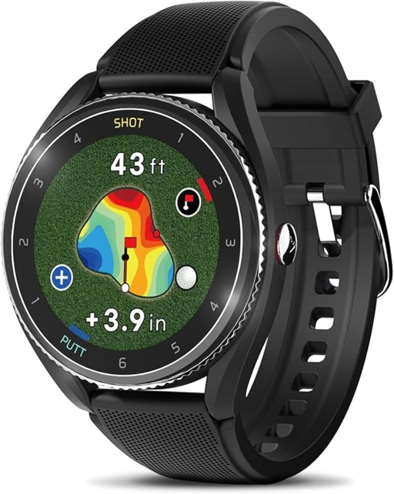 Voice Caddie T9 Golf GPS Watch - 30.4mm - Black Plastic Case with Black Silicone Silicone Band