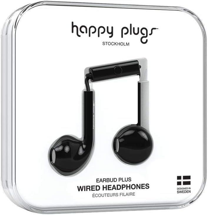 Happy Plugs  Earbud Plus In-Ear Headphones - Black - Excellent