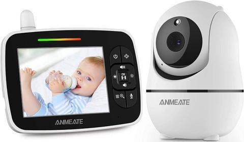 Anmeate ANMEATE Baby Monitor with Remote Pan-Tilt-Zoom Camera - Black/White - Premium