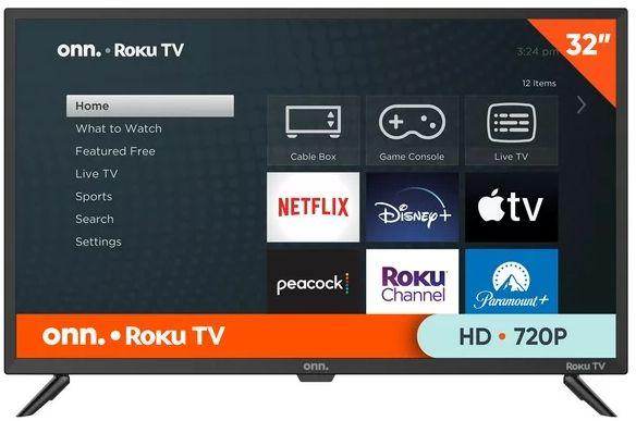 onn.  LED Roku Smart TV 32" Class HD in Black in Excellent condition