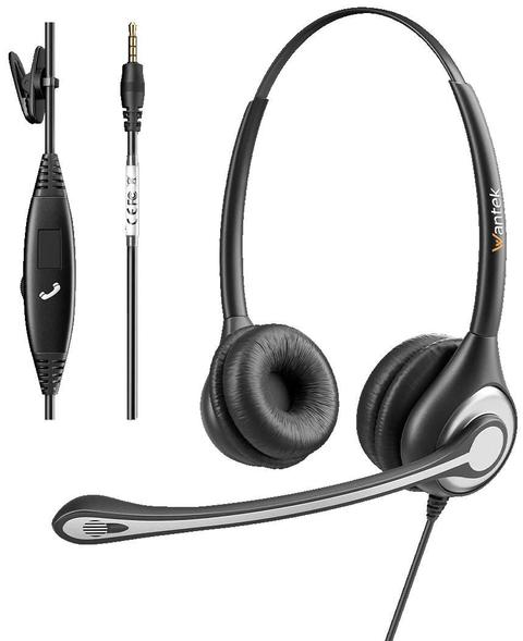 Wantek  Hsm-602fj3 Corded Telephone Headset - Black - Good