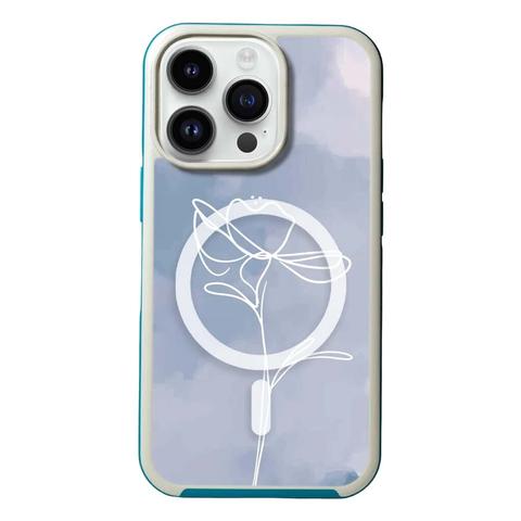 Caseco  MagSafe iPhone 14 Pro Max Blue Flower Case - Blue - Brand New