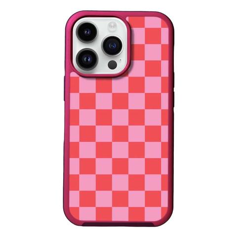 Caseco  MagSafe iPhone 13 Pro Max Pink Checkerboard Print Case - Pink - Brand New