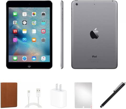 Apple iPad Mini 2 (2013) with Cover BUNDLE SET - 16GB - Space Grey - WiFi - 7.9 Inch - Excellent