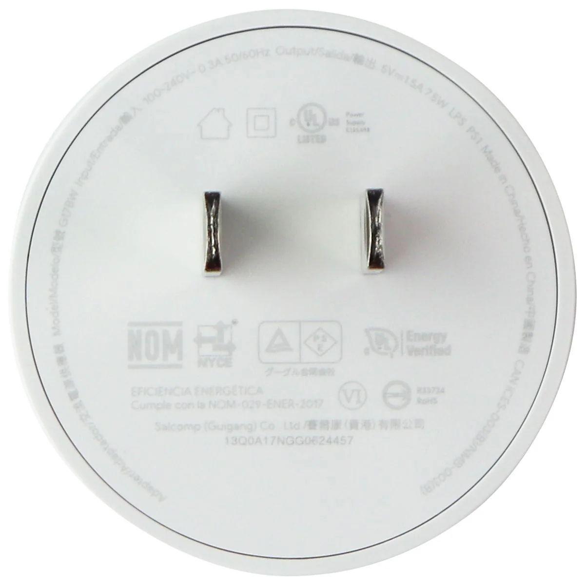 Refurbished Google (5V/1.5A) 7.5W Single USB Round Wall Adapter/Charger (G17BW) - Reebelo Canada